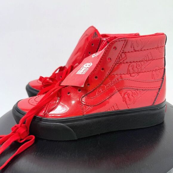 Vans	NWT David Bowie Ziggy Stardust Red Patent Leather High Tops - Picture 1 of 9